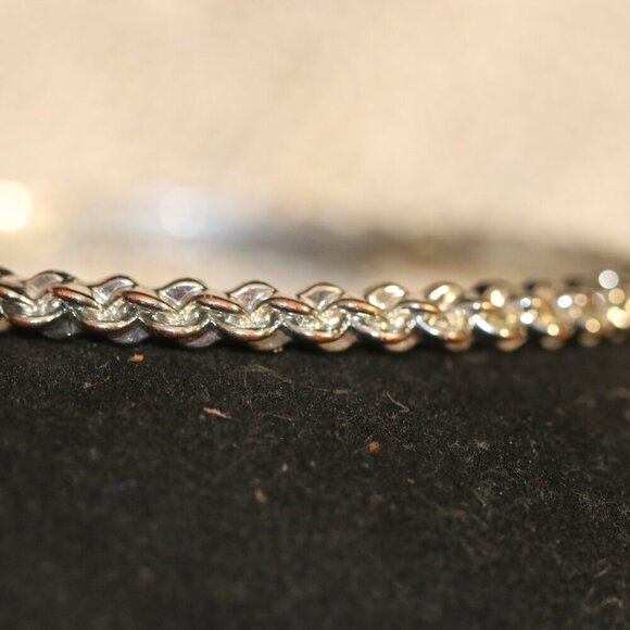 Silver Tone Graziano 3" Diameter Bangle Bracelet - Picture 8 of 8